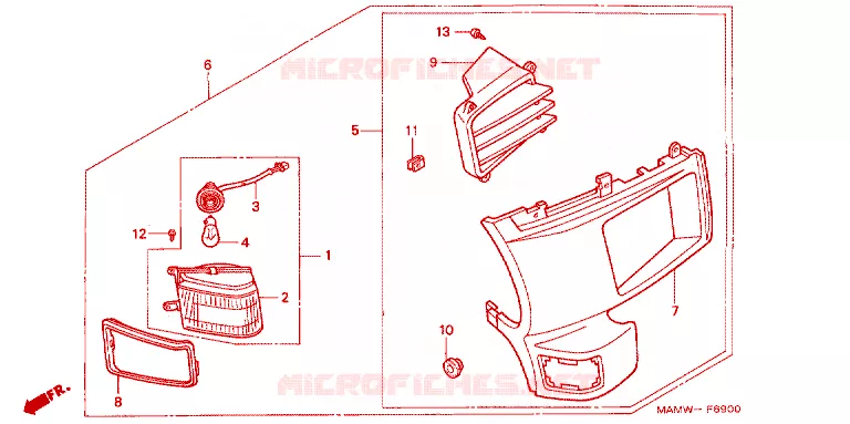 LEFT SIDE UNDER COWL SET Honda MOTO 1500 GOLD-WING 1998  GL1500AW