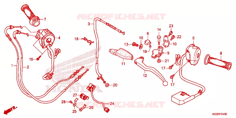 COMMODO - LEVIER - CABLE Honda MOTO 250 CRF 2017  CRF250LH