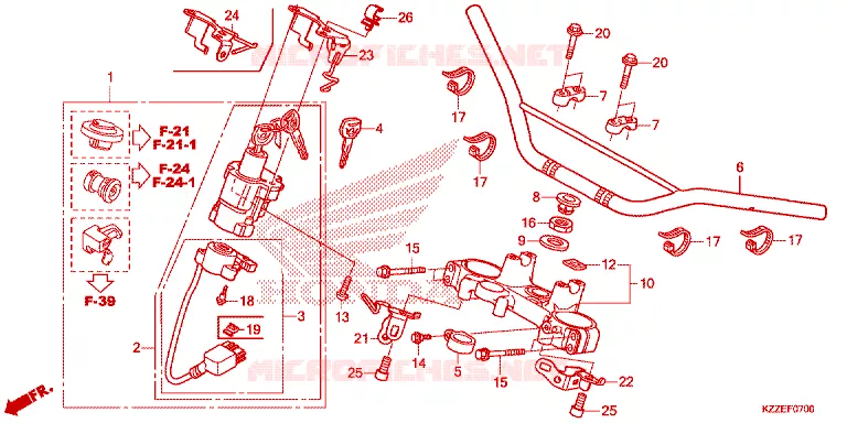 GUIDON Honda MOTO 250 CRF 2017  CRF250LH