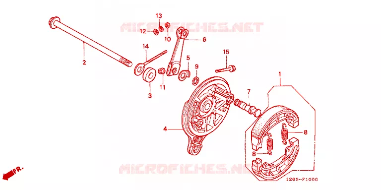 FLASQUE - MACHOIRES DE FREIN ARRIERE Honda MOTO 50 DAX 1996  ST50S
