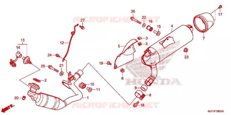 SILENCIEUX D'ECHAPPEMENT Honda MOTO 700 CTX 2017  CTX700DH