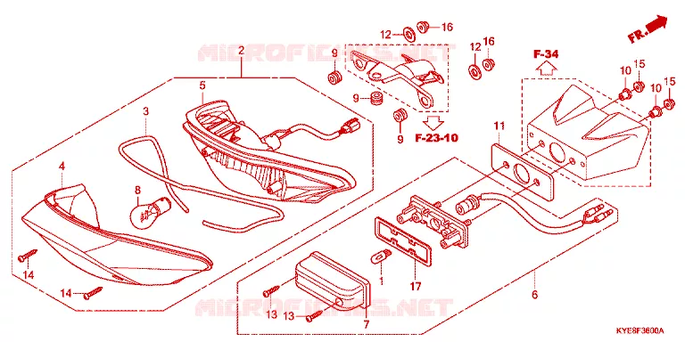 FEU ARRIERE Honda MOTO 150 MEGA-PRO 2011  GL150MCB