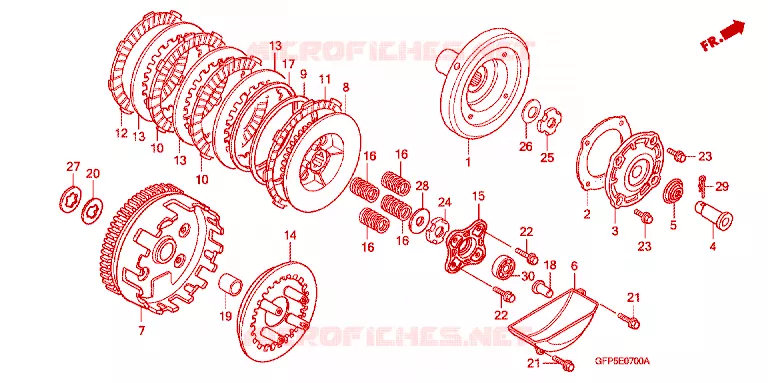 EMBRAYAGE Honda MOTO 100 POP 2009  RF1009