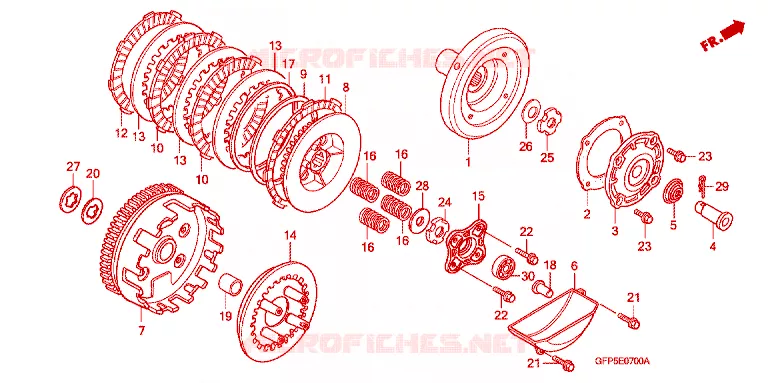 EMBRAYAGE Honda MOTO 100 POP 2009  RF1009