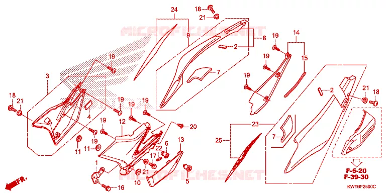 FILTRE A AIR - COUVERCLE LATERAL Honda MOTO 300 XR 2013  XRE300D