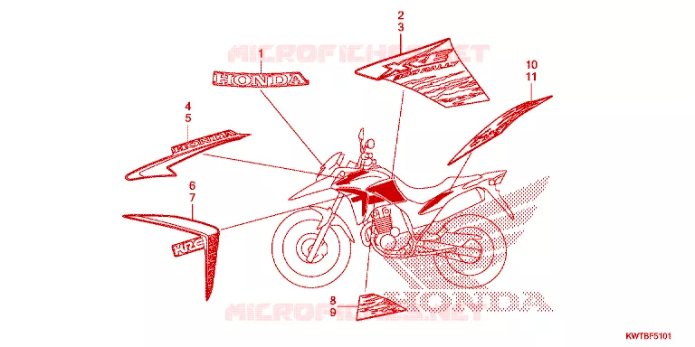AUTOCOLLANTS Honda MOTO 300 XR 2014  XRE300D