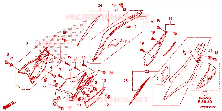 FILTRE A AIR - COUVERCLE LATERAL Honda MOTO 300 XR 2014  XRE300D