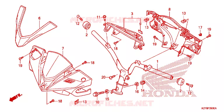 GUIDON - CARENAGE Honda SCOOTER 125 AIR-BLADE 2014  ACA125CBFE_6V