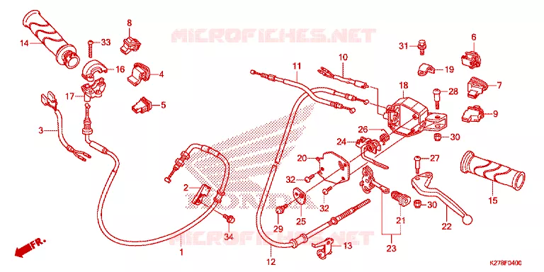 COMMODO - LEVIER - CABLE Honda SCOOTER 125 AIR-BLADE 2015  ACA125CBFF_9V
