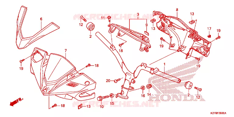 GUIDON - CARENAGE Honda SCOOTER 125 AIR-BLADE 2014  ACA125CBFE_V