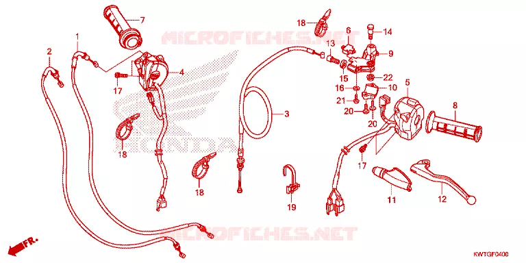 LEVIER DE GUIDON - CABLE - COMMODO Honda MOTO 300 XR 2018  XRE300H