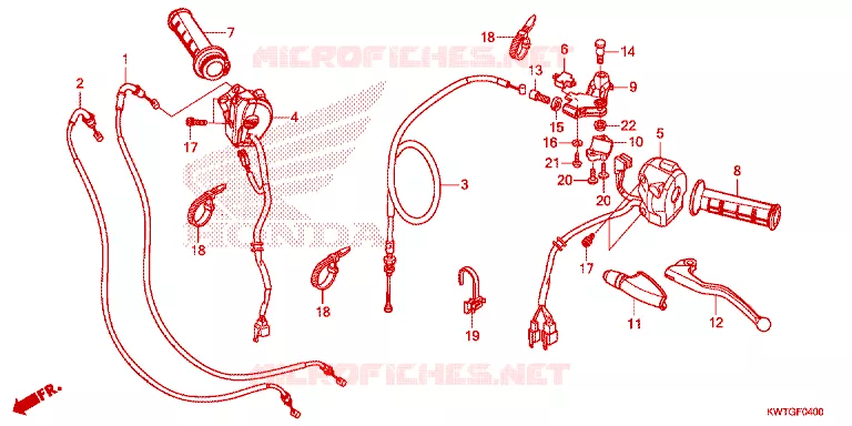LEVIER DE GUIDON - CABLE - COMMODO Honda MOTO 300 XR 2016  XRE300AG