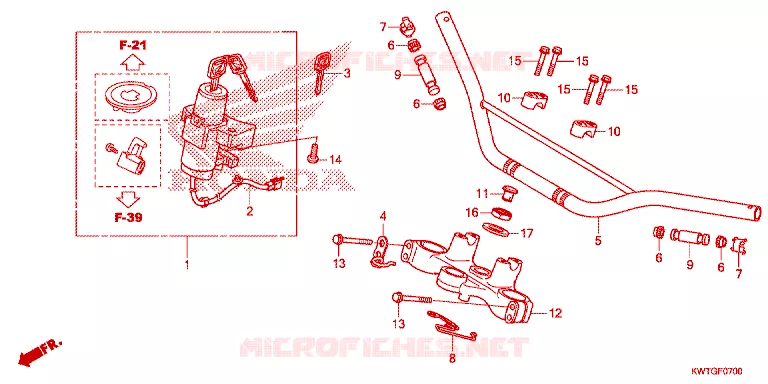 GUIDON - TE DE FOURCHE Honda MOTO 300 XR 2017  XRE300H