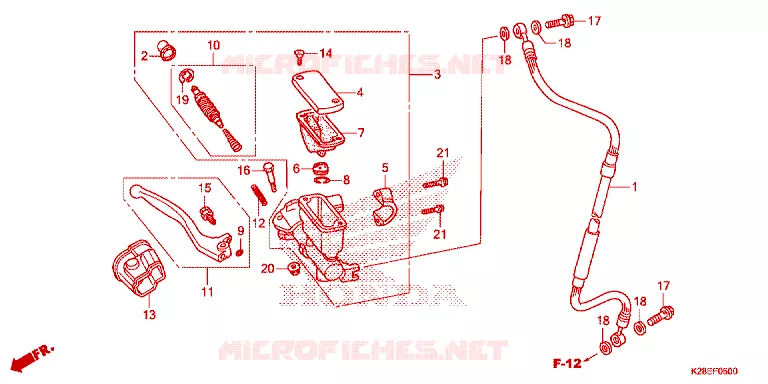 MAITRE CYLINDRE DE FREIN AVANT Honda MOTO 125 CRF 2024  CRF125FP