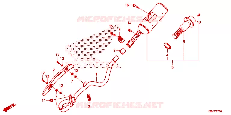 SILENCIEUX D'ECHAPPEMENT Honda MOTO 125 CRF 2024  CRF125FP
