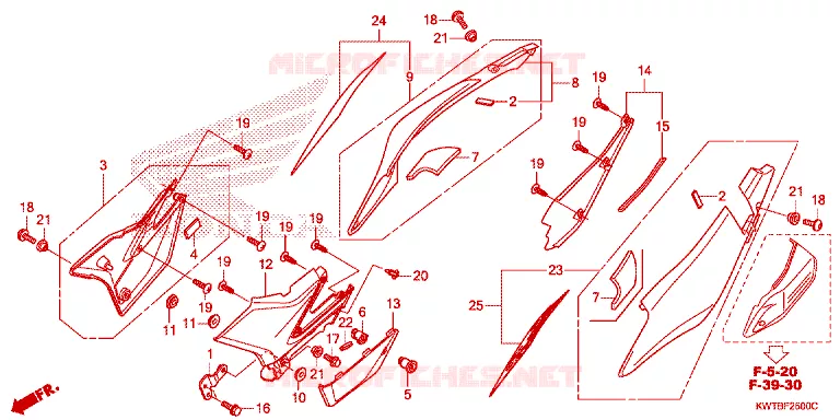 FILTRE A AIR - COUVERCLE LATERAL Honda MOTO 300 XR 2013  XRE300AD