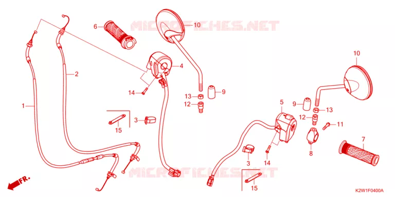 COMMODOS - POIGNEES - CABLES - MIROIR Honda MOTO 125 DAX 2024  ST125AP