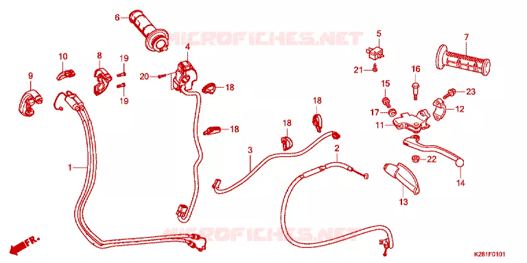 COMMODO - LEVIER - CABLE Honda MOTO 125 CRF 2025  CRF125FBS
