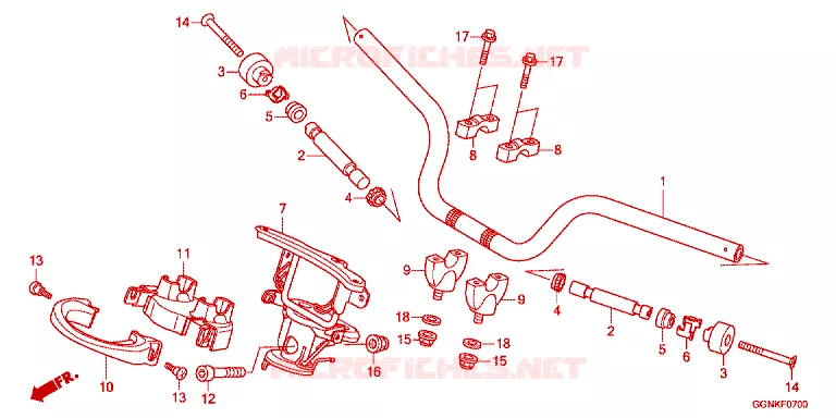 HANDLE PIPE/HANDLE POST Honda SCOOTER 50 C50 2025  C50XS