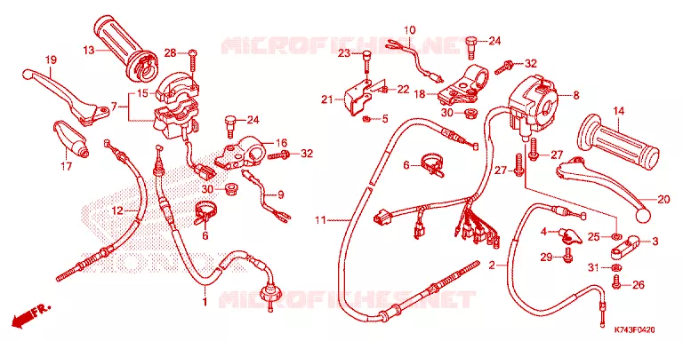COMMODO - LEVIER - CABLE Honda MOTO 110 NAVI 2021  NVA110M