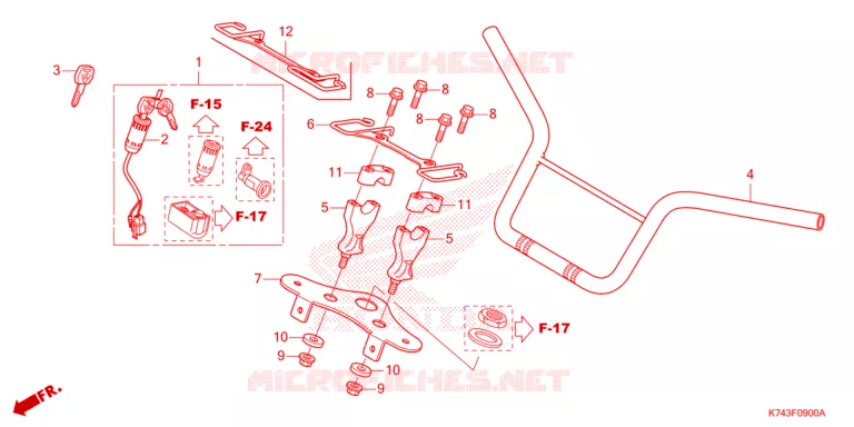 STEERING HANDLE/KEY SET Honda MOTO 110 NAVI 2021  NVA110M_WB