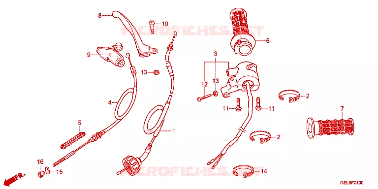 COMMODO - LEVIER - CABLE Honda MOTO 50 CRF 2025  CRF50FS