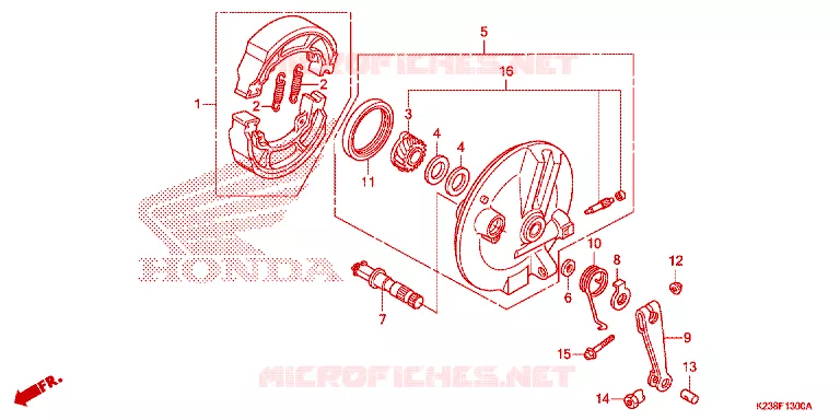 FLASQUE - MACHOIRES DE FREIN AVANT Honda MOTO 110 CD 2014  CB110CE