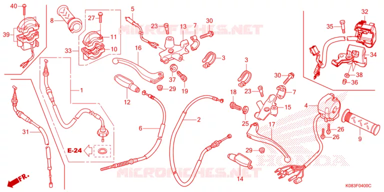 LEVIER DE GUIDON - CABLE - COMMODO Honda MOTO 110 CG 2014  CG110SHE