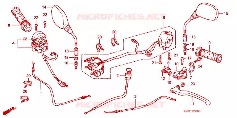 LEVIER DE GUIDON - CABLE - COMMODO Honda MOTO 125 CBR 2004  CBR125R4