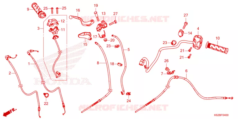 LEVIER DE GUIDON - CABLE - COMMODO Honda MOTO 110 POP 2023  RF110K