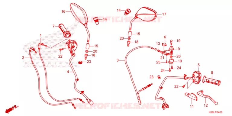 LEVIER DE GUIDON - CABLE - COMMODO Honda MOTO 190 XR 2022  XRE190AN