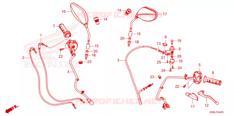 LEVIER DE GUIDON - CABLE - COMMODO Honda MOTO 190 XR 2024  XRE190AP
