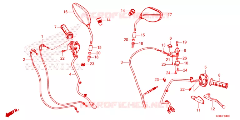 LEVIER DE GUIDON - CABLE - COMMODO Honda MOTO 190 XR 2024  XRE190AR