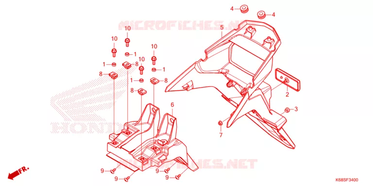 SUPPORT PLAQUE IMMATRICULATION Honda MOTO 190 XR 2025  XRE190AWS