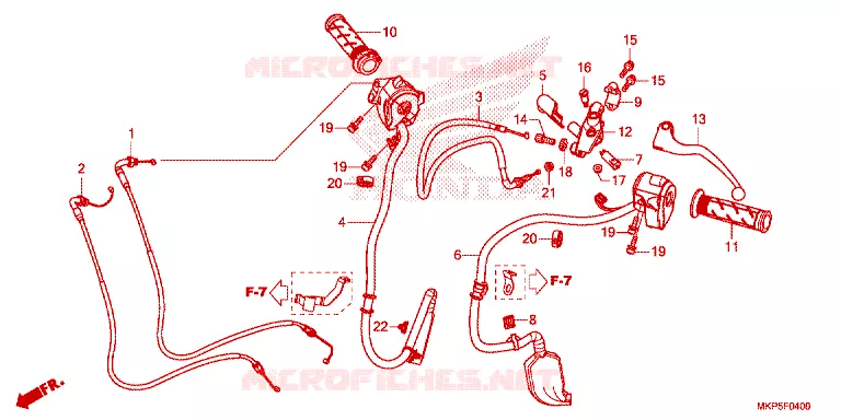 LEVIER DE GUIDON - CABLE - COMMODO Honda MOTO 500 CB 2024  CB500XAR