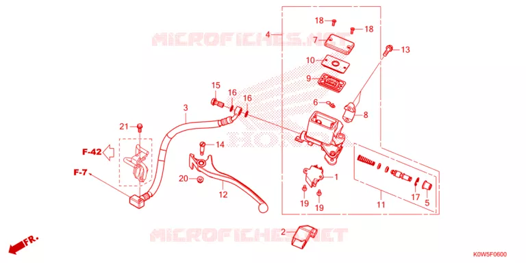 MAITRE CYLINDRE DE FREIN ARRIERE Honda SCOOTER 150 ADV 2021  ADV150AM