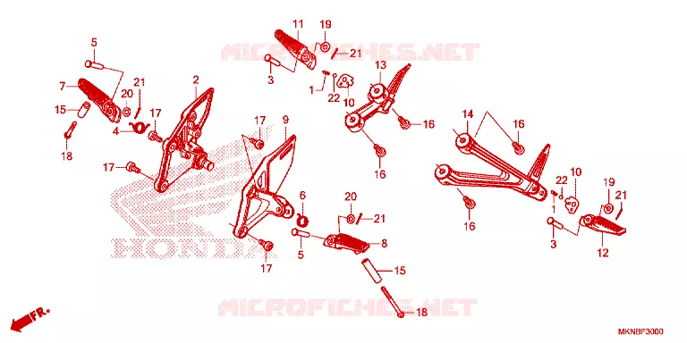REPOSE PIED Honda MOTO 650 CB 2021  CB650RAL