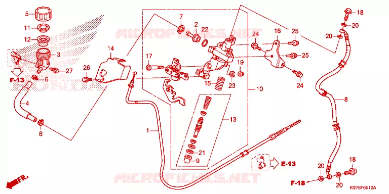 MAITRE-CYLINDRE DE FREIN Honda SCOOTER 150 PCX 2019  WW150K