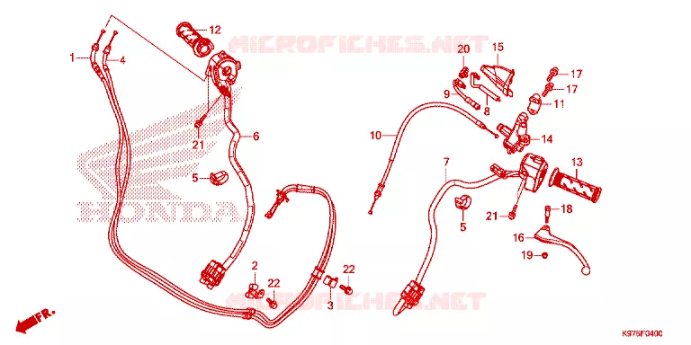 LEVIER DE GUIDON - CABLE - COMMODO Honda SCOOTER 150 PCX 2022  WW150N