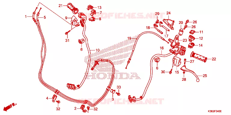 LEVIER DE GUIDON - CABLE - COMMODO Honda SCOOTER 150 PCX 2018  WW150J