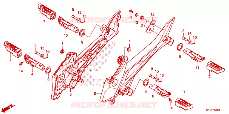 REPOSE PIED Honda MOTO 250 CB 2020  MC250CL