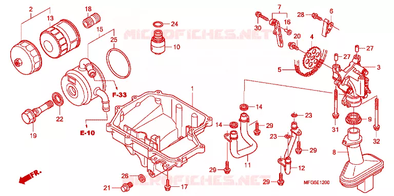 CARTER - POMPE - FILTRE A HUILE Honda MOTO 600 HORNET 2012  CB600FAC_BR