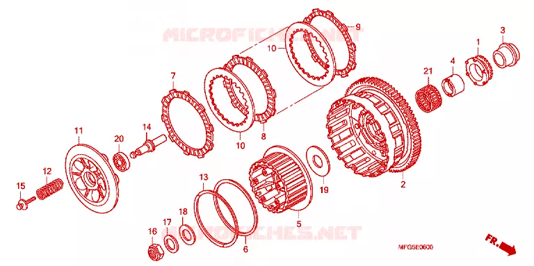 EMBRAYAGE Honda MOTO 600 HORNET 2012  CB600FAC_BR
