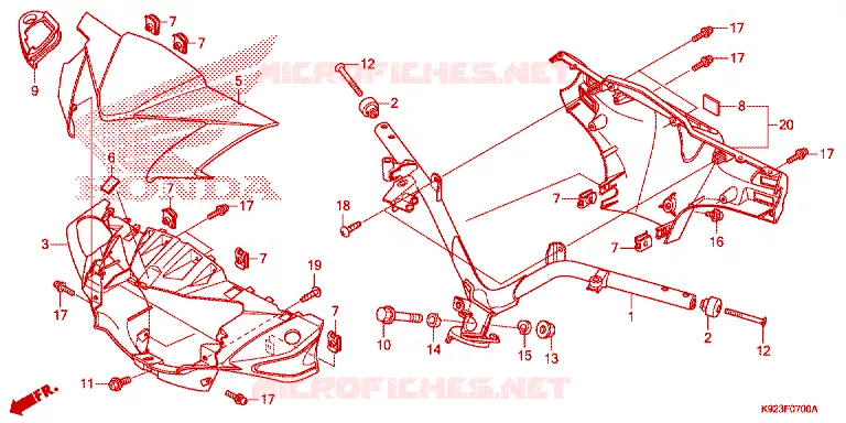 GUIDON - CARENAGE Honda MOTO 110 WAVE 2021  AFS110SPH