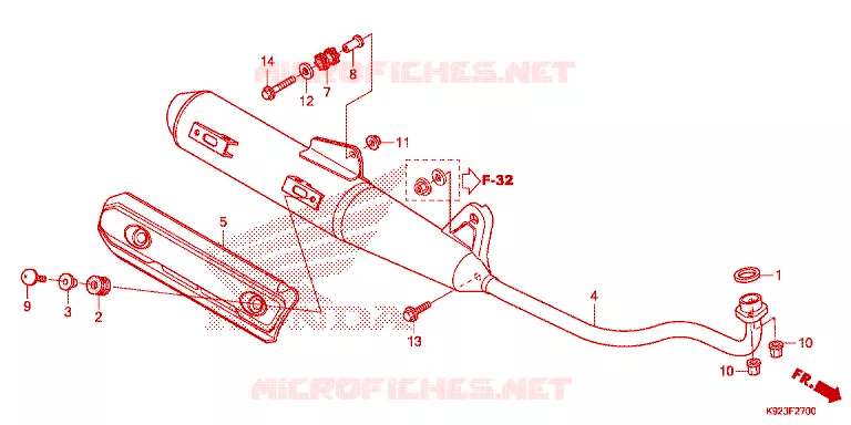 SILENCIEUX D'ECHAPPEMENT Honda MOTO 110 WAVE 2018  AFS110SPH