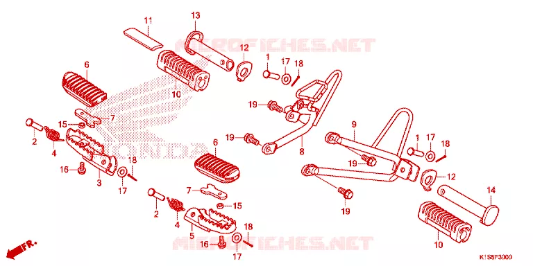 REPOSE PIED Honda MOTO 160 NX 2024  NXR160EDDR