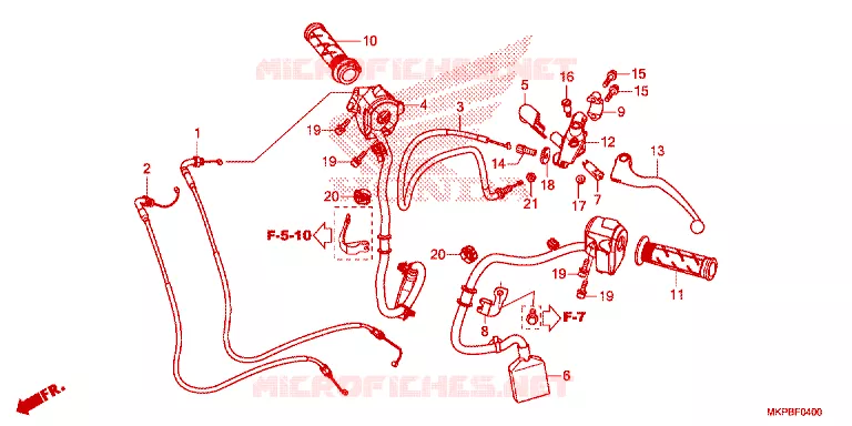 COMMODO - LEVIER - CABLE Honda MOTO 500 CB 2021  CB500FAL