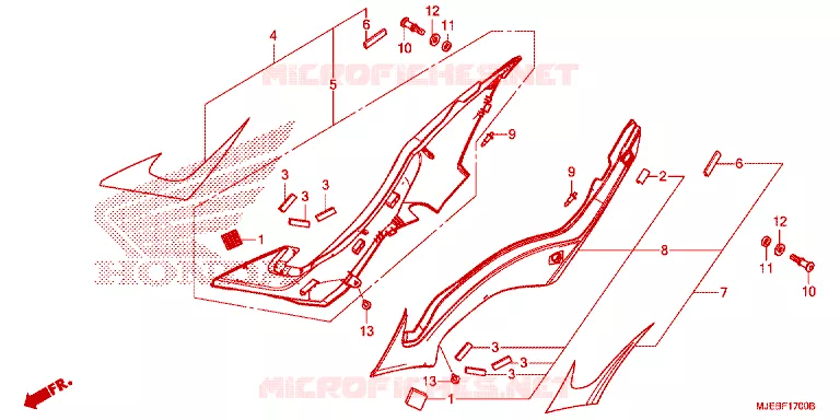 FILTRE A AIR - COUVERCLE LATERAL Honda MOTO 650 CB 2015  CB650FAF