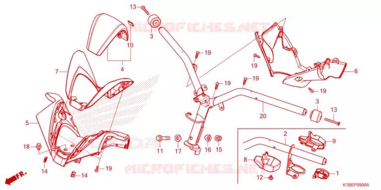 GUIDON - CARENAGE Honda SCOOTER 350 FORZA 2025  NSS350AS