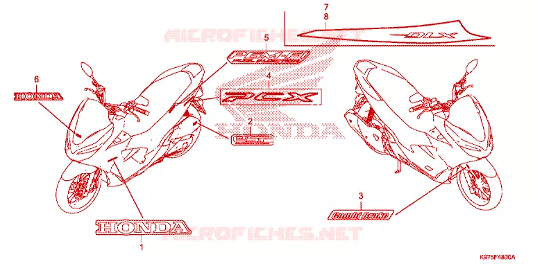 AUTOCOLLANTS Honda SCOOTER 150 PCX 2021  WW150M
